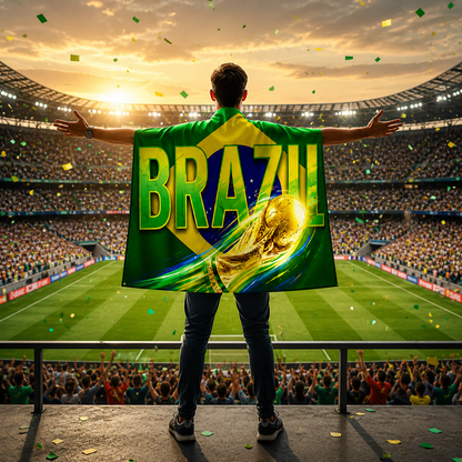 Brazil Flag World Cup Cape - Premium Sports Fan Gear