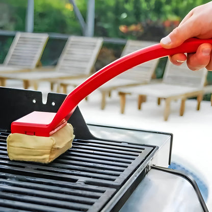 Bristle-Free Steam Grill Cleaning Brush with Long Handle for Effortless Deep Cleaning