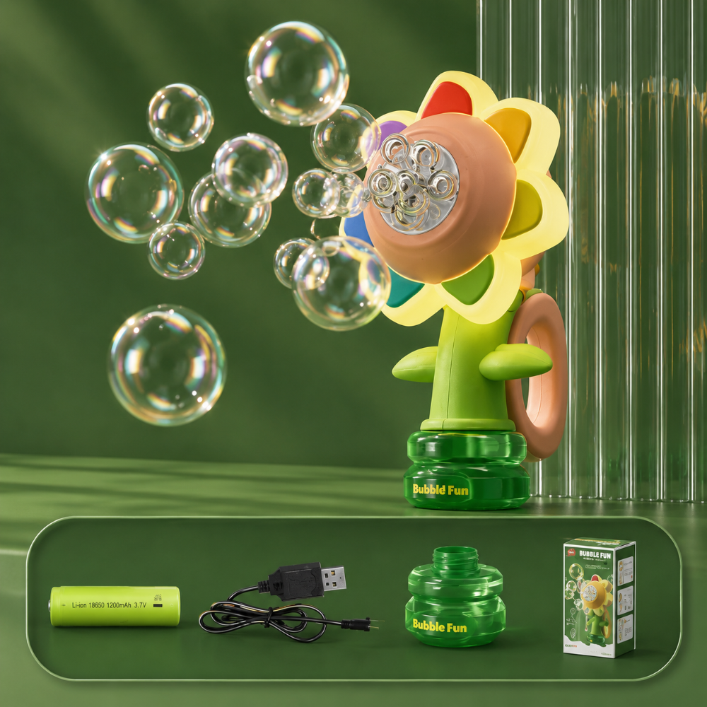 Flower Bubble Machine – Automatic Bubble Blower for Kids