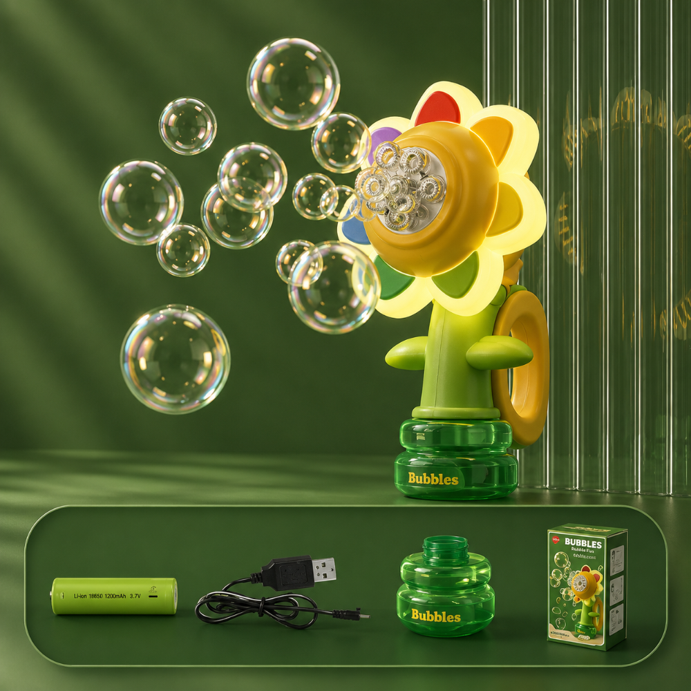 Flower Bubble Machine – Automatic Bubble Blower for Kids