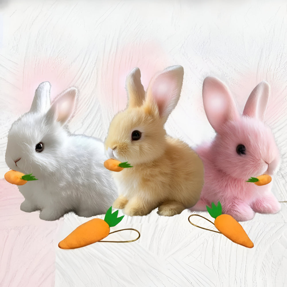 Charming Lifelike Sitting Bunny Figurine for Home Decor and Display