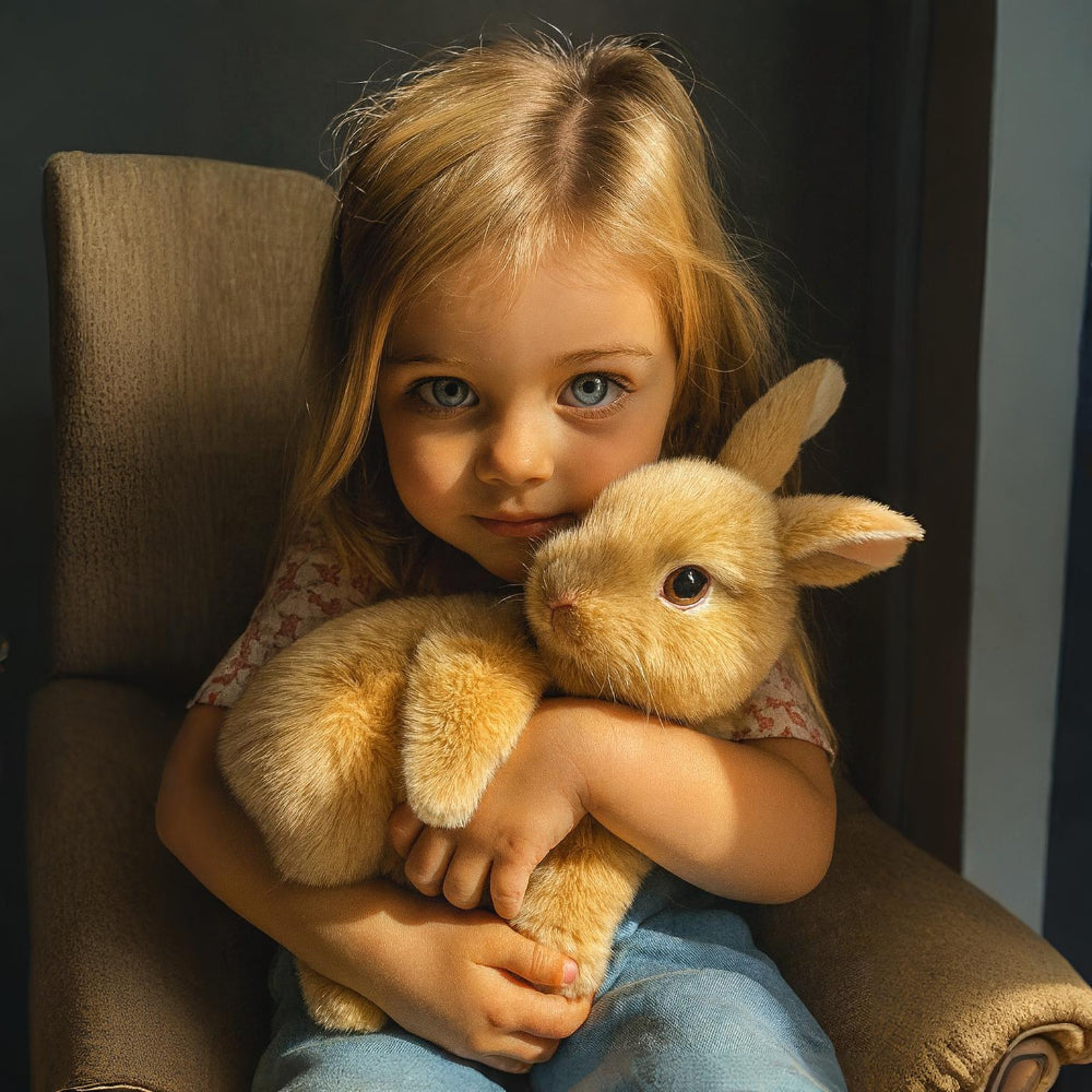 Charming Lifelike Sitting Bunny Figurine for Home Decor and Display