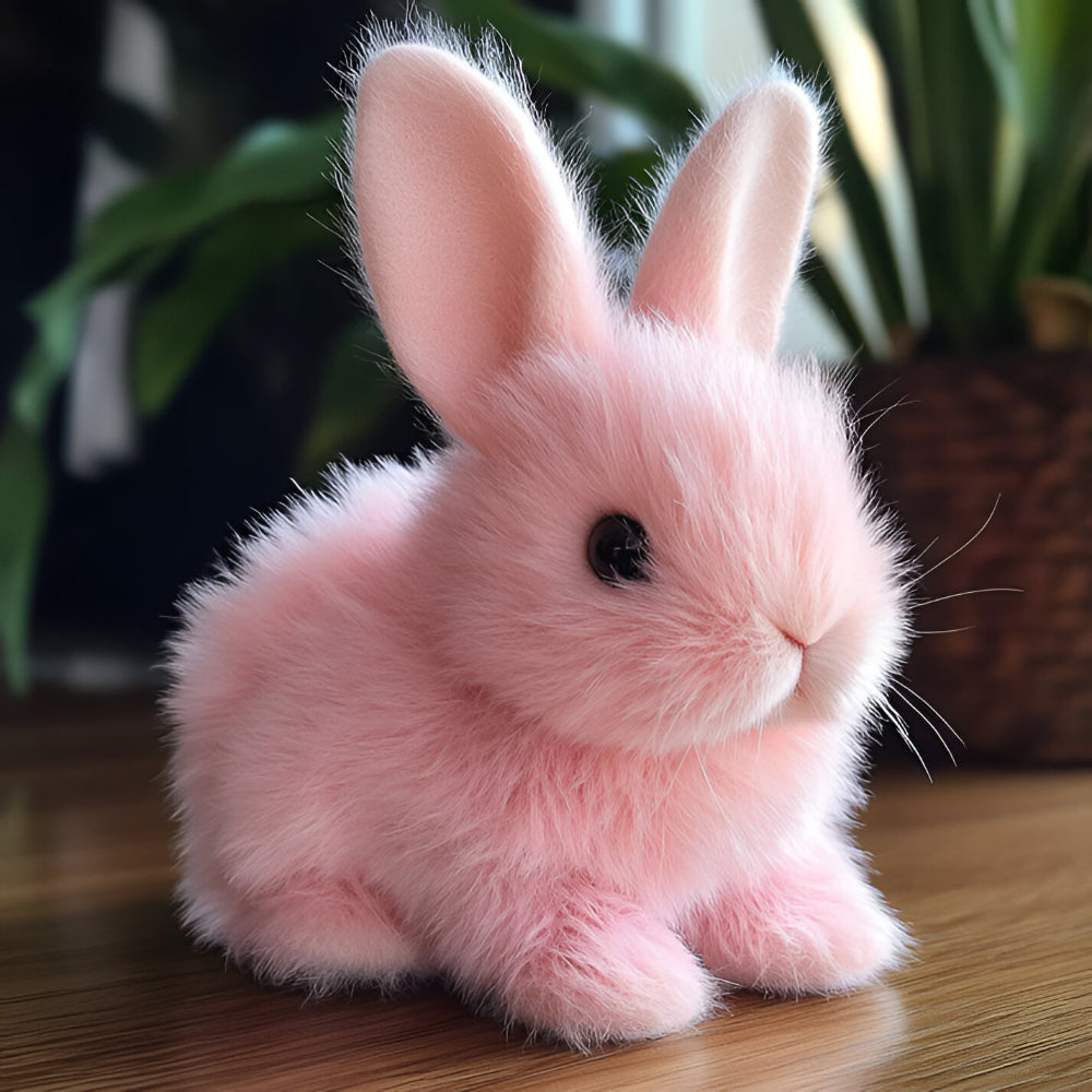 Charming Lifelike Sitting Bunny Figurine for Home Decor and Display