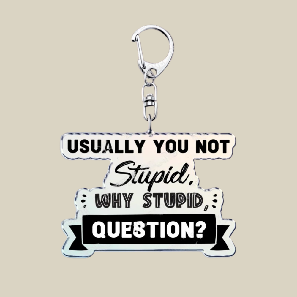 Bunnycat Keychain - Funny Acrylic Charm, Adorable Cartoon Design, Cute Key Ring Gift