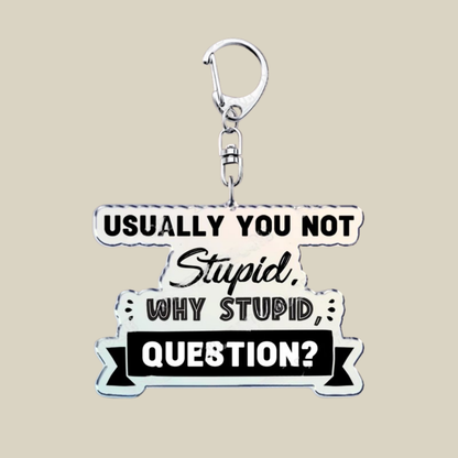 Bunnycat Keychain - Funny Acrylic Charm, Adorable Cartoon Design, Cute Key Ring Gift