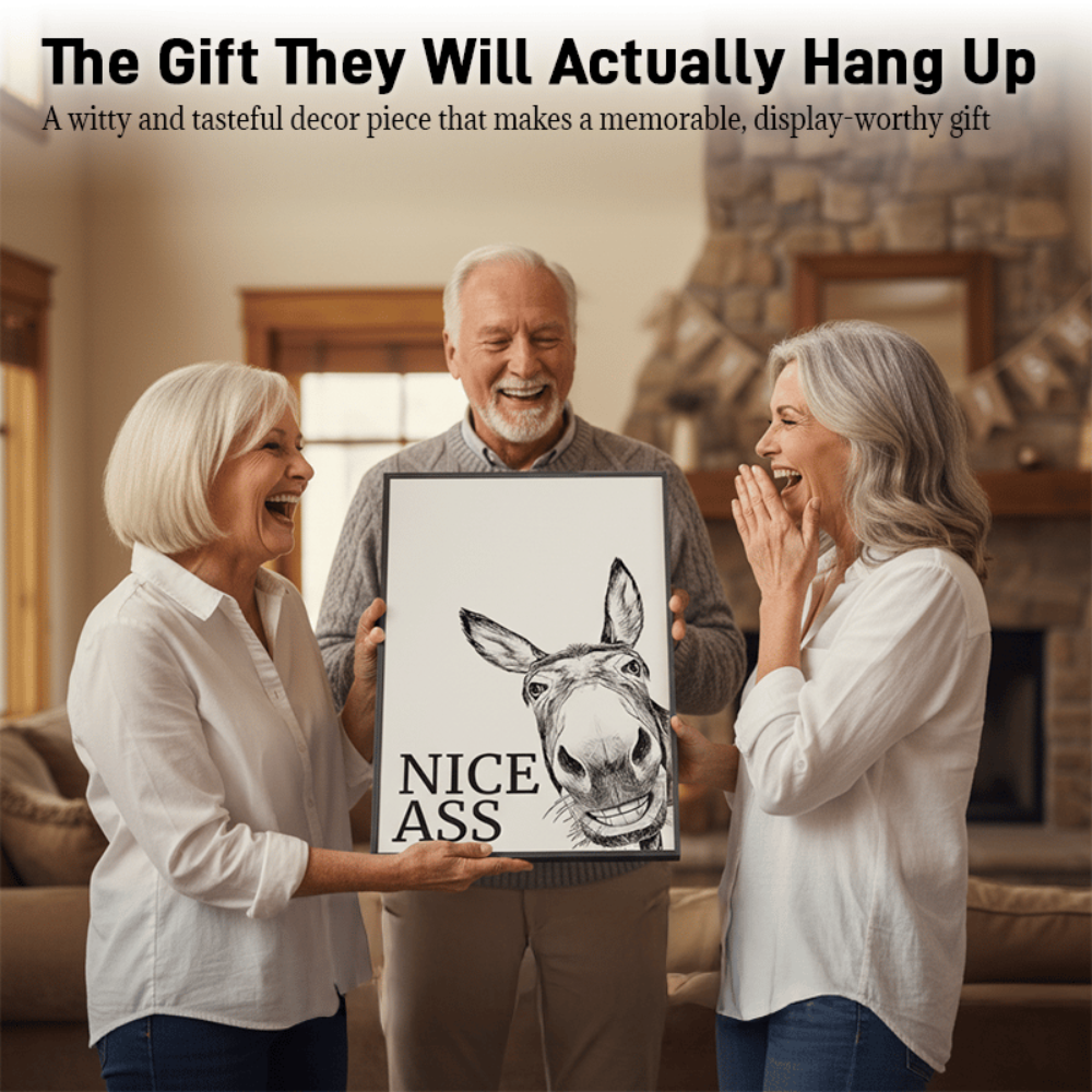 Funny Bathroom Wall Art – Rustic Farmhouse Canvas Print for Humorous Decor