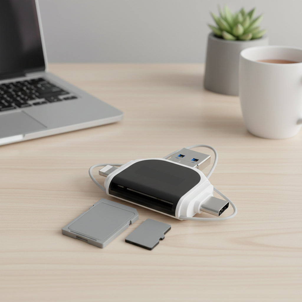 4-in-1 USB-C Card Reader & Data Transfer Adapter for SD & Micro SD