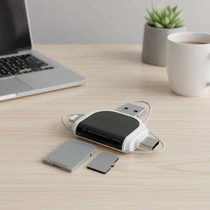 4-in-1 USB-C Card Reader & Data Transfer Adapter for SD & Micro SD