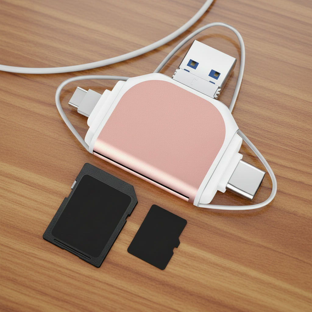 4-in-1 USB-C Card Reader & Data Transfer Adapter for SD & Micro SD