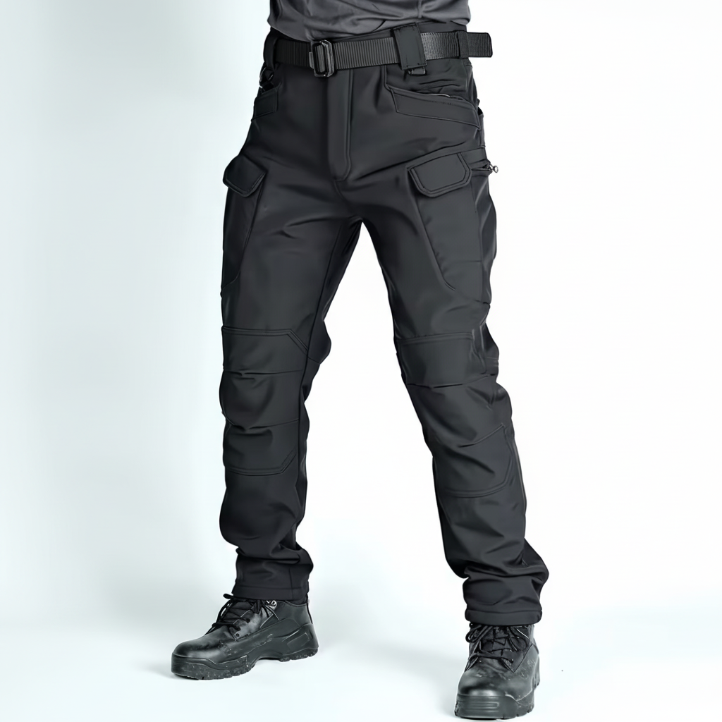 Fleece-Lined Tactical Pants with Cargo Pockets for Rugged Outdoor Casual Wear