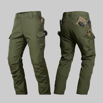 Fleece-Lined Tactical Pants with Cargo Pockets for Rugged Outdoor Casual Wear
