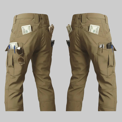 Fleece-Lined Tactical Pants with Cargo Pockets for Rugged Outdoor Casual Wear