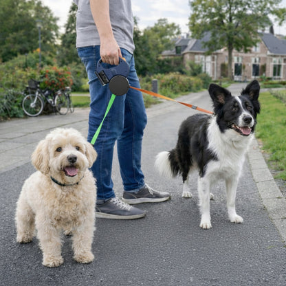 Dual Retractable Dog Leash – Tangle-Free Walking Lead for Two Dogs