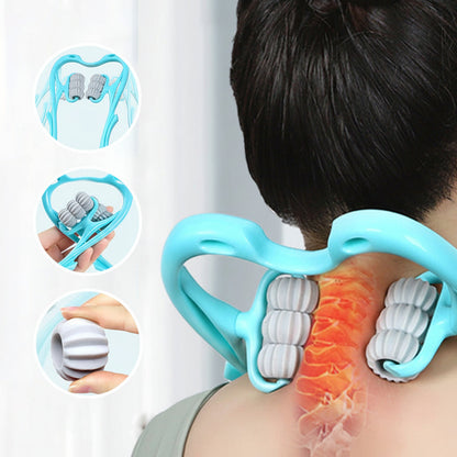 Ergonomic Neck Massager — Manual Cervical Spine Roller for Shoulder and Neck Relief