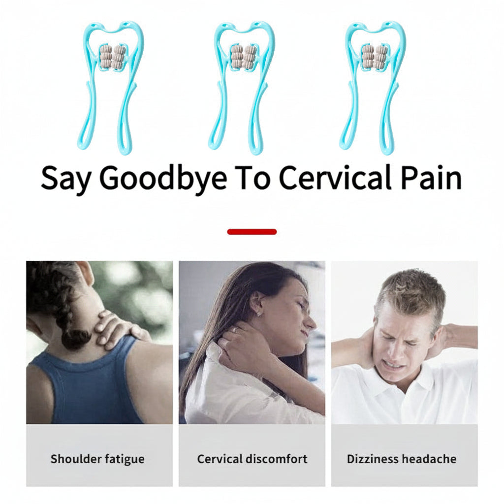 Ergonomic Neck Massager — Manual Cervical Spine Roller for Shoulder and Neck Relief