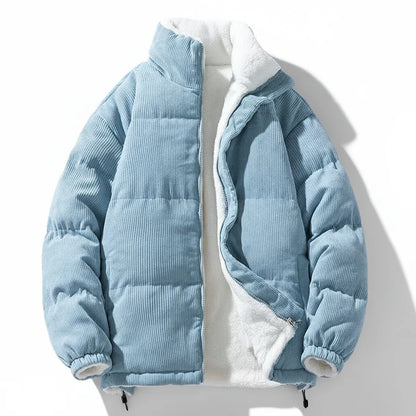Cozy Corduroy Zip-Up Jacket with Warm Lining - Winter Outerwear