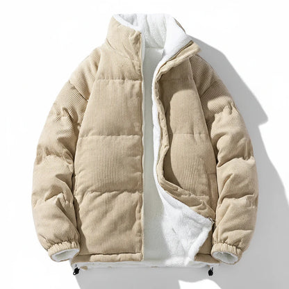 Cozy Corduroy Zip-Up Jacket with Warm Lining - Winter Outerwear
