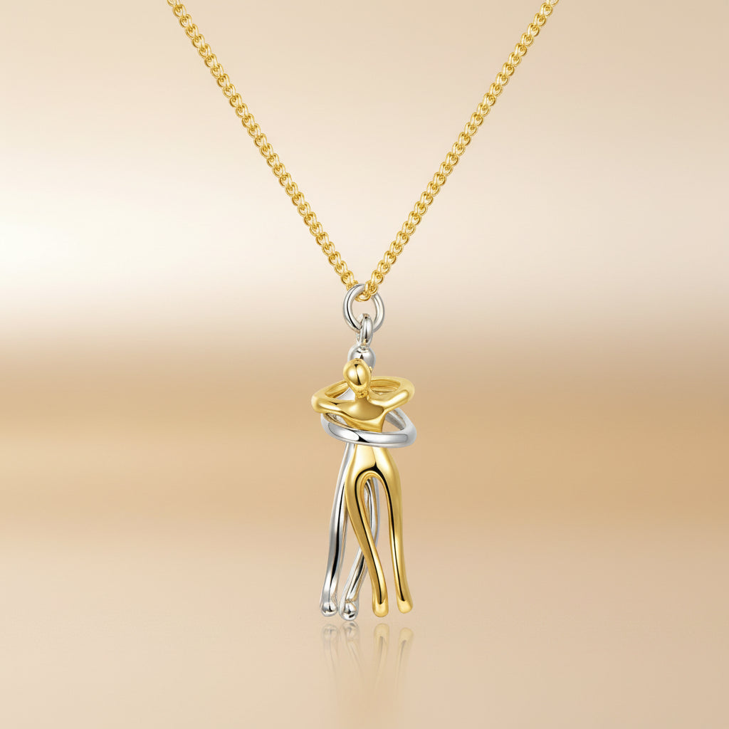 Elegant Gold, Silver & Stainless Steel Couple Necklace Pendant – Love Jewelry