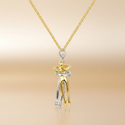 Elegant Gold, Silver & Stainless Steel Couple Necklace Pendant – Love Jewelry