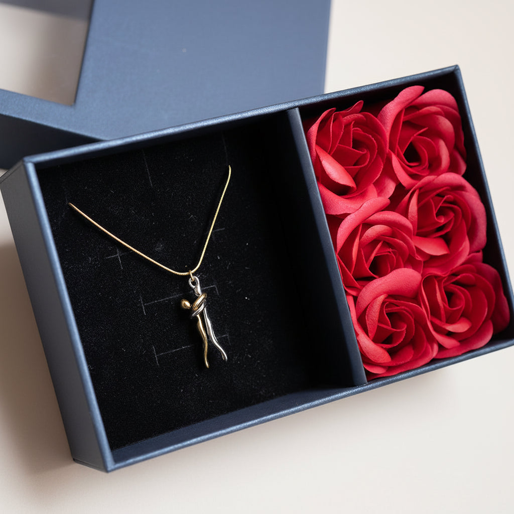 Elegant Gold, Silver & Stainless Steel Couple Necklace Pendant – Love Jewelry