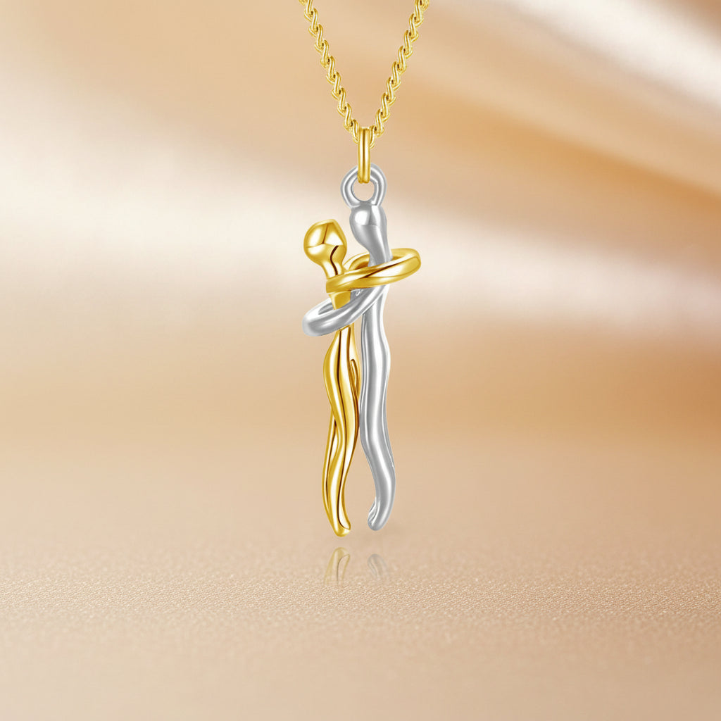 Elegant Gold, Silver & Stainless Steel Couple Necklace Pendant – Love Jewelry