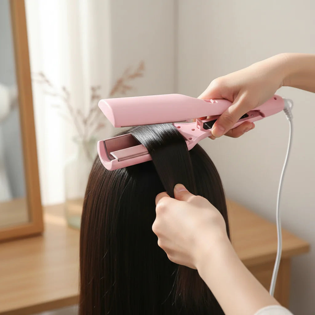 Ceramic Double-Barrel Wave Curling Iron – Hair Curler for Salon-Quality, Long-Lasting Curls