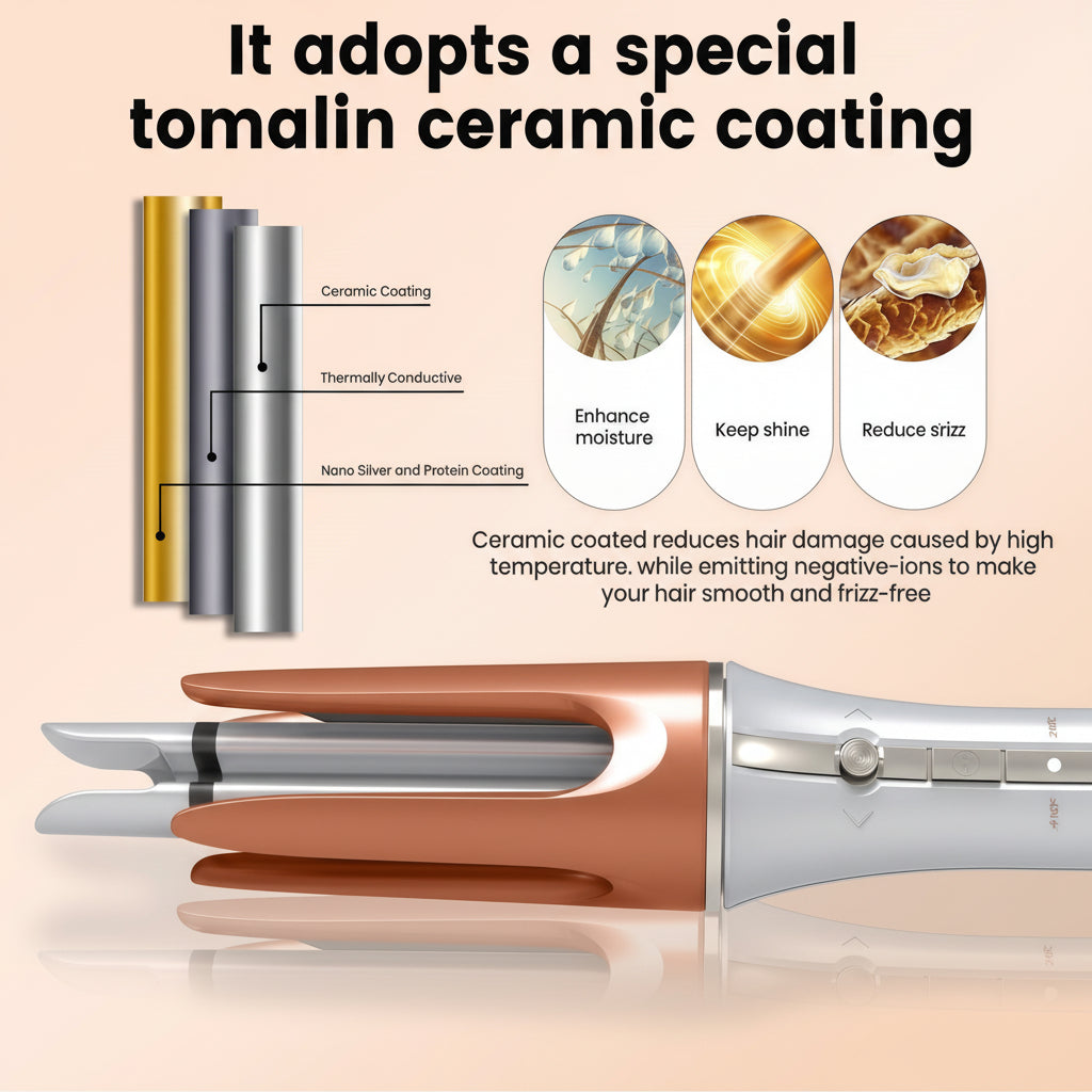 Automatic Hair Curler with Ceramic Rotating Barrel – Effortless Curling Iron Styling Tool