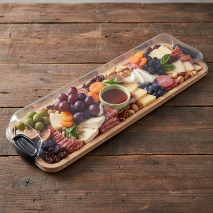 Bamboo Charcuterie Cutting Board with Locking Lid – Stylish Serving Tray