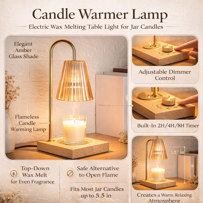 Electric Wax Warmer Table Lamp - Melt Wax and Create Cozy Candlelight