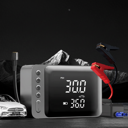 All-in-One Car Jump Starter, Portable Air Compressor & Power Pack – Tire Inflator Kit