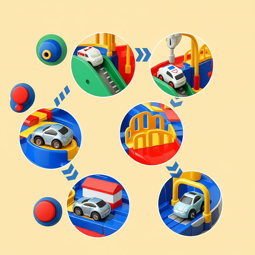 City Adventure Car Track Toy: Puzzle Game