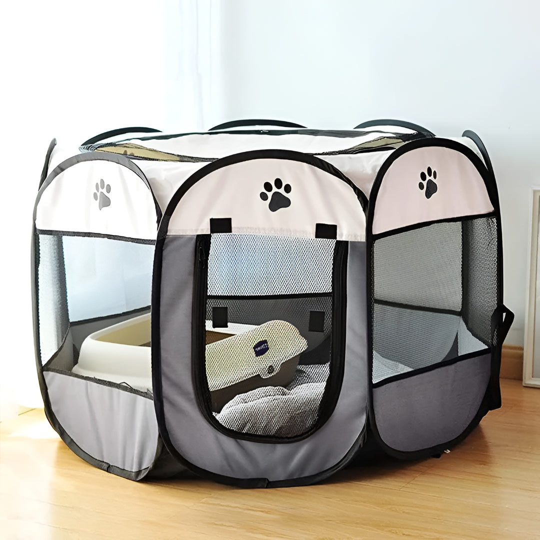 Foldable Mesh Cat Playpen - Portable Pet Tent for Safe