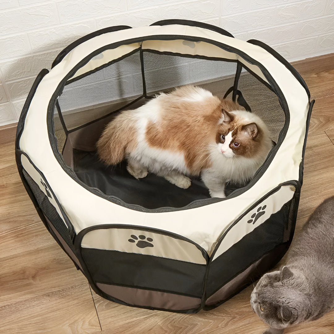 Foldable Mesh Cat Playpen - Portable Pet Tent for Safe