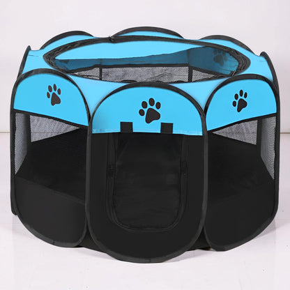 Foldable Mesh Cat Playpen - Portable Pet Tent for Safe