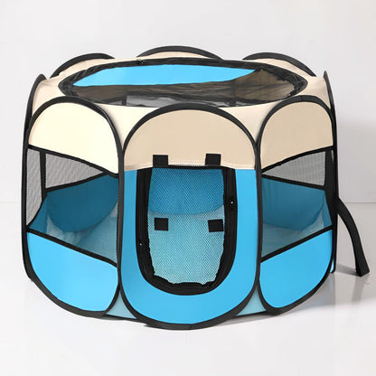 Foldable Mesh Cat Playpen - Portable Pet Tent for Safe