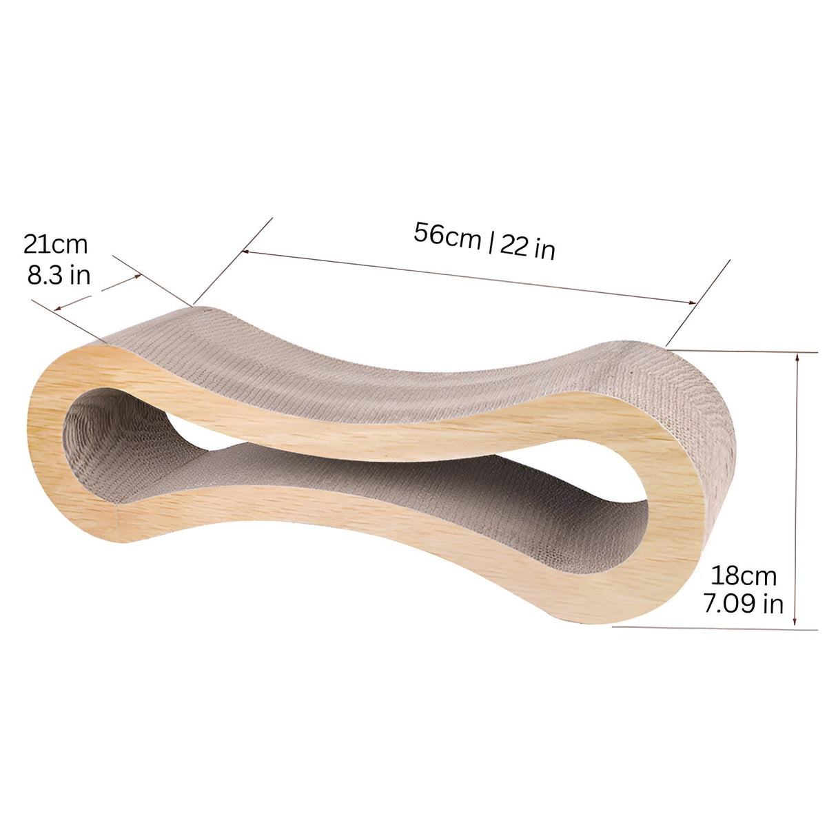 Curved Cat Scratcher Lounge with Built-In Claw Rest