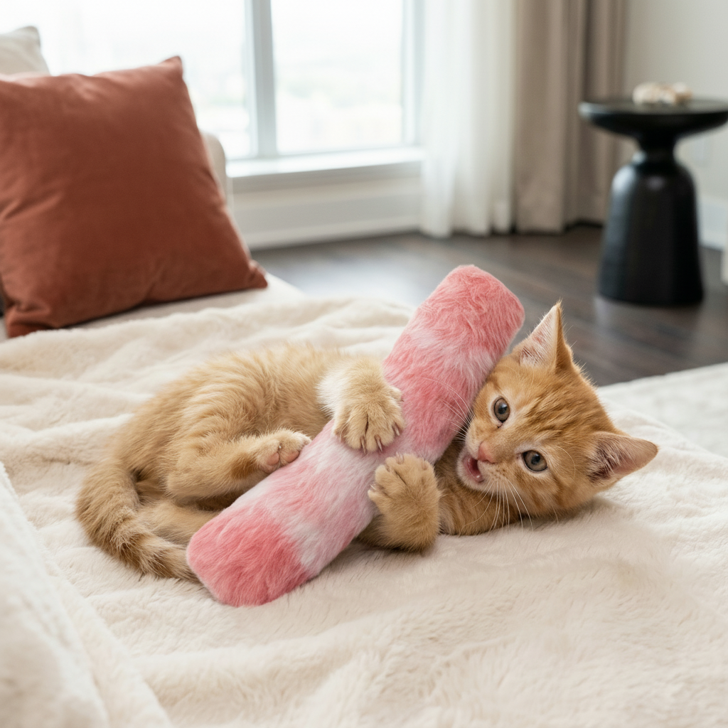 Catnip Pillow Plush Cat Toy — Interactive Chew and Kick Toy for Cats