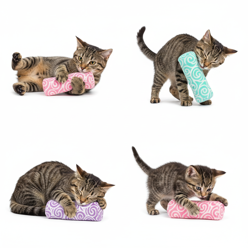 Catnip Pillow Plush Cat Toy — Interactive Chew and Kick Toy for Cats