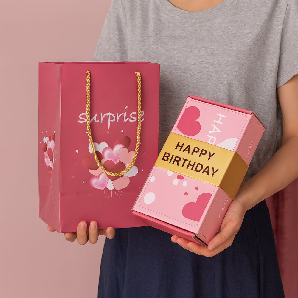Celebration Gift Box: Pop-Up Surprise Card Set with Message Holder