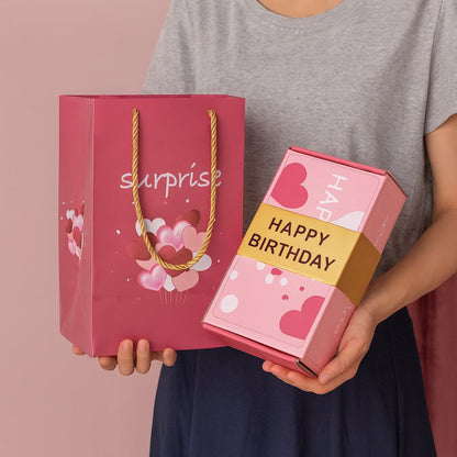 Celebration Gift Box: Pop-Up Surprise Card Set with Message Holder
