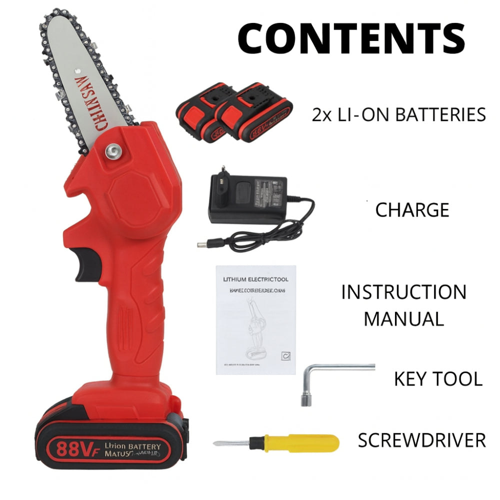 Cordless Mini Chainsaw for Pruning - Lightweight, Portable Cutting Tool