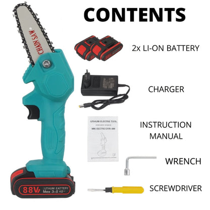 Cordless Mini Chainsaw for Pruning - Lightweight, Portable Cutting Tool