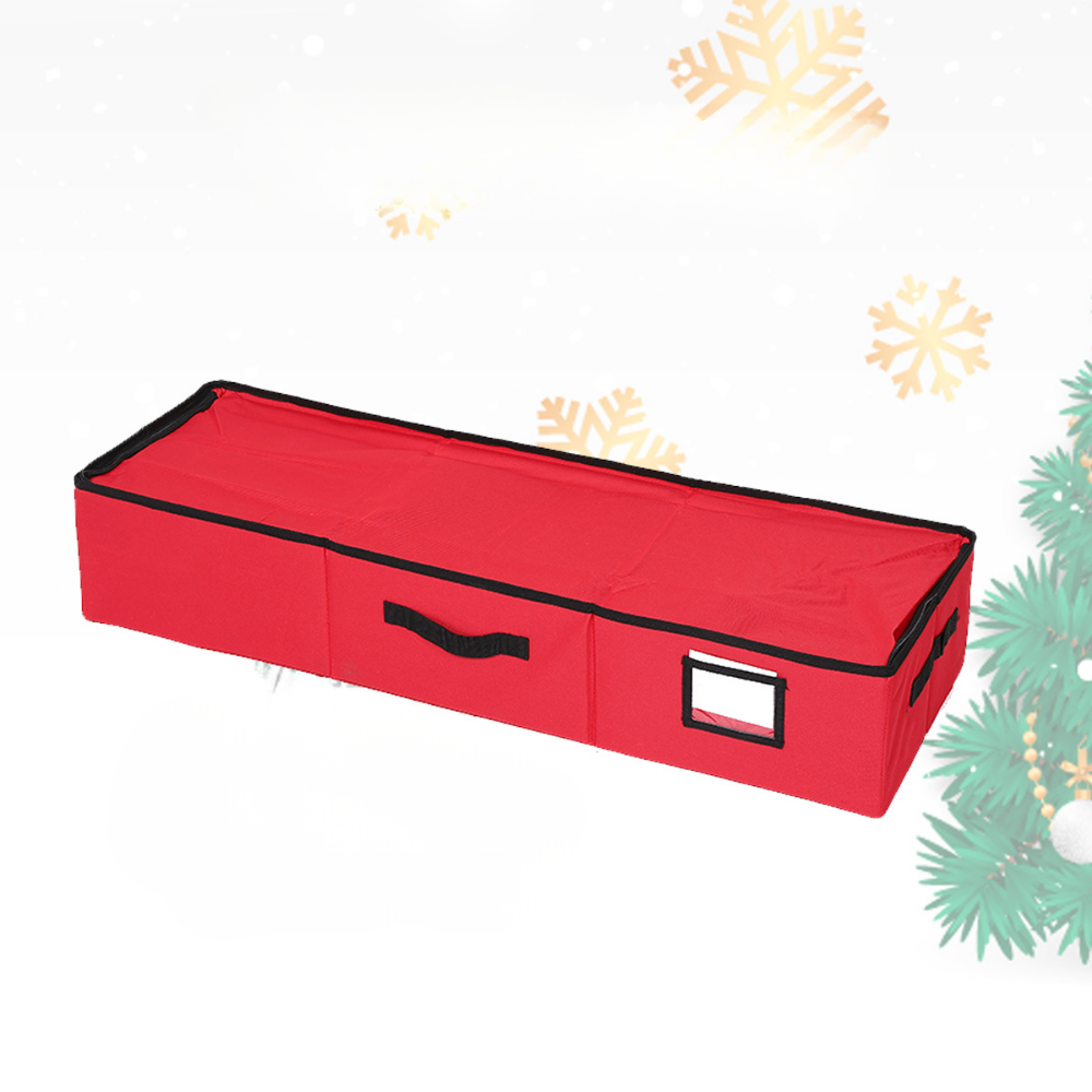 Christmas Ornament Storage Box with Adjustable Dividers and Clear Viewing Window