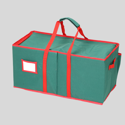 Christmas Ornament Storage Box with Adjustable Dividers and Clear Viewing Window