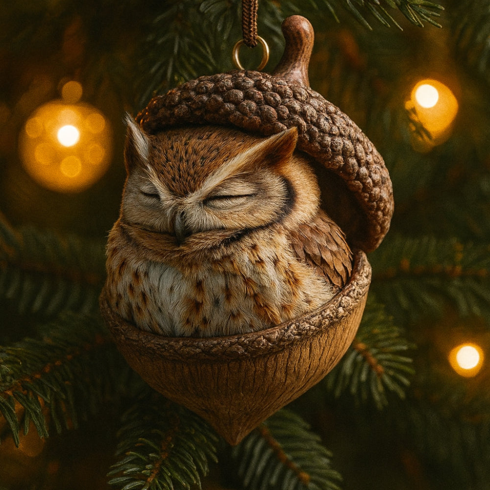 Acorn-Themed Woodland Animal Christmas Ornaments for Tree Decor