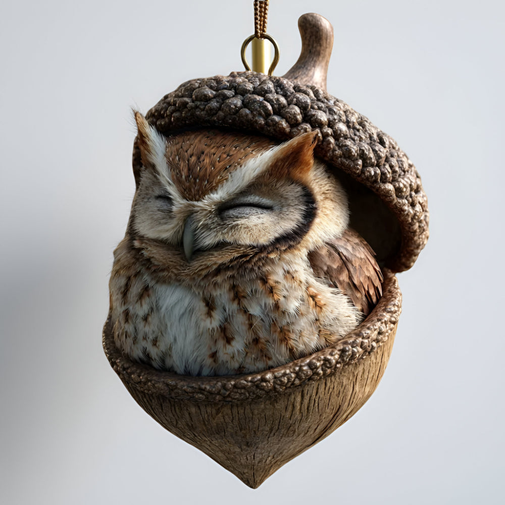 Acorn-Themed Woodland Animal Christmas Ornaments for Tree Decor