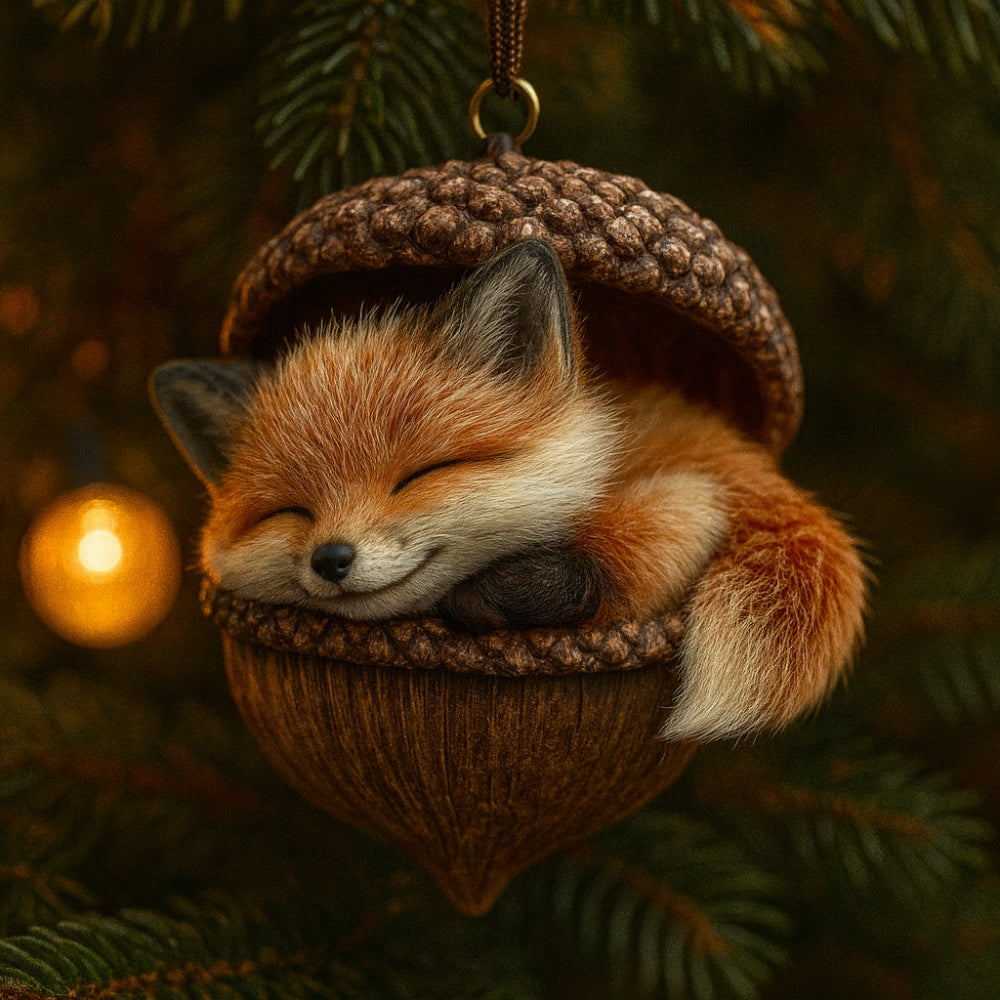 Acorn-Themed Woodland Animal Christmas Ornaments for Tree Decor