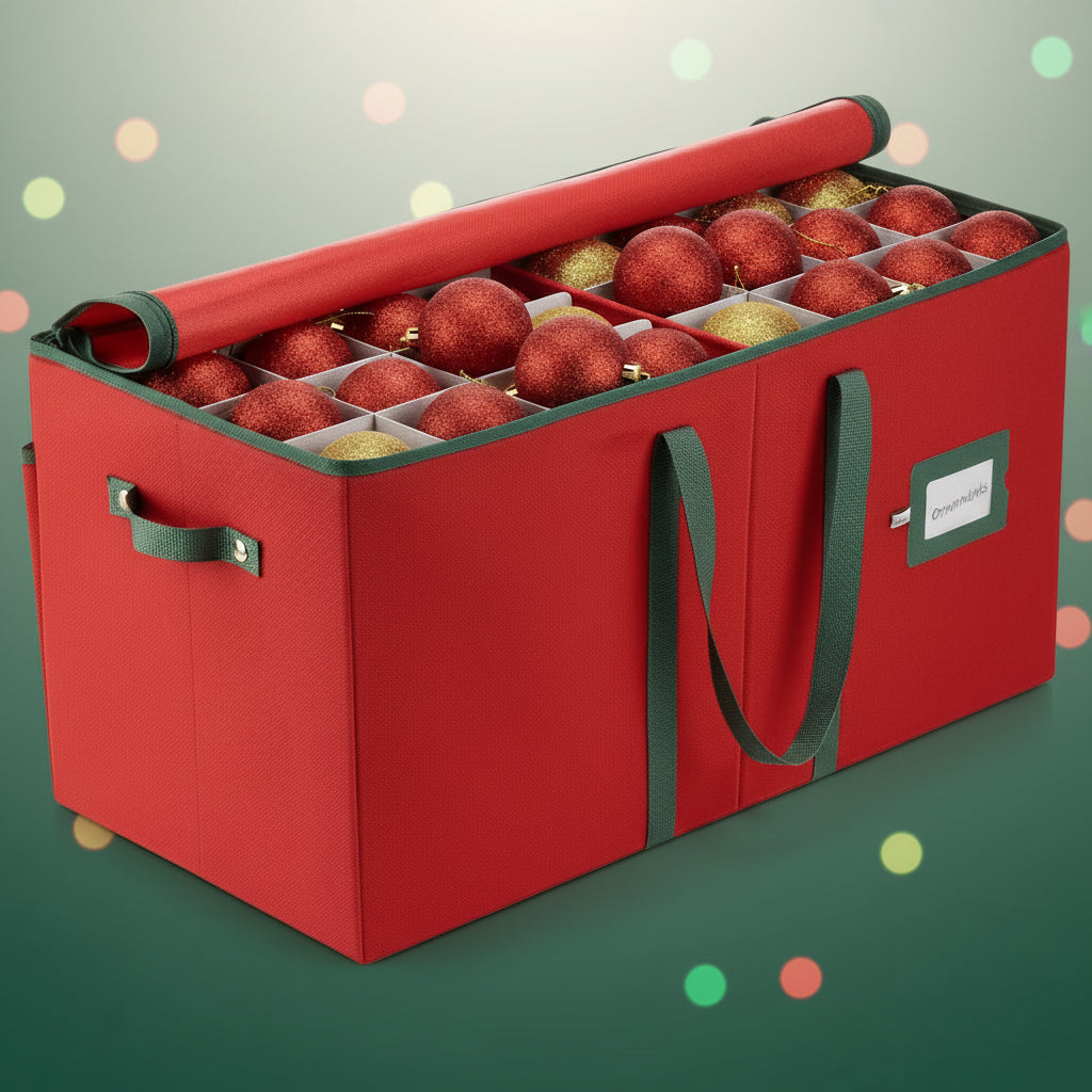 Christmas Ornament Storage Box with Dividers – Keep Holiday Decorations Safe and Organized