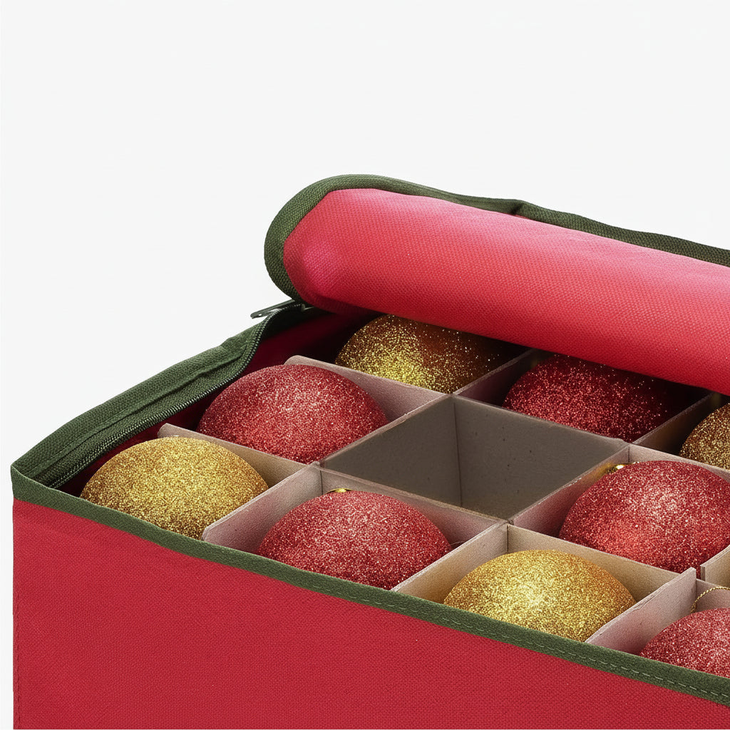 Christmas Ornament Storage Box with Dividers – Keep Holiday Decorations Safe and Organized