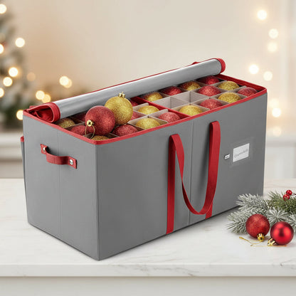 Christmas Ornament Storage Box with Dividers – Keep Holiday Decorations Safe and Organized